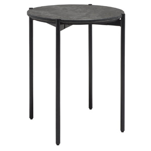 Safavieh Pratt Round Side Table – Elegant Black Marble Accent Table For Modern Living Spaces & Décor ACC9001A