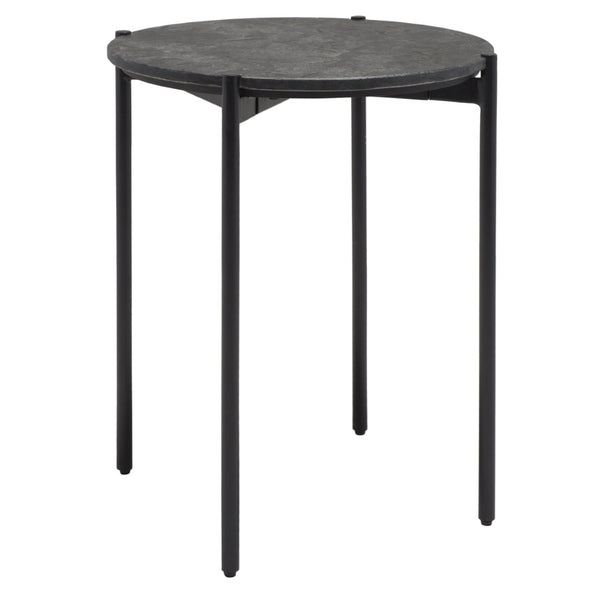 Safavieh Pratt Round Side Table – Elegant Black Marble Accent Table For Modern Living Spaces & Décor ACC9001A