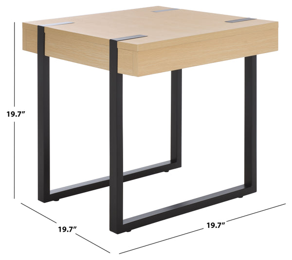 Safavieh Klausner Accent Table - Elegant Sand Top With Sturdy Black Legs For Stylish Home Decor & Functionality Sand ,Black Wood ,Metal Acc9300a