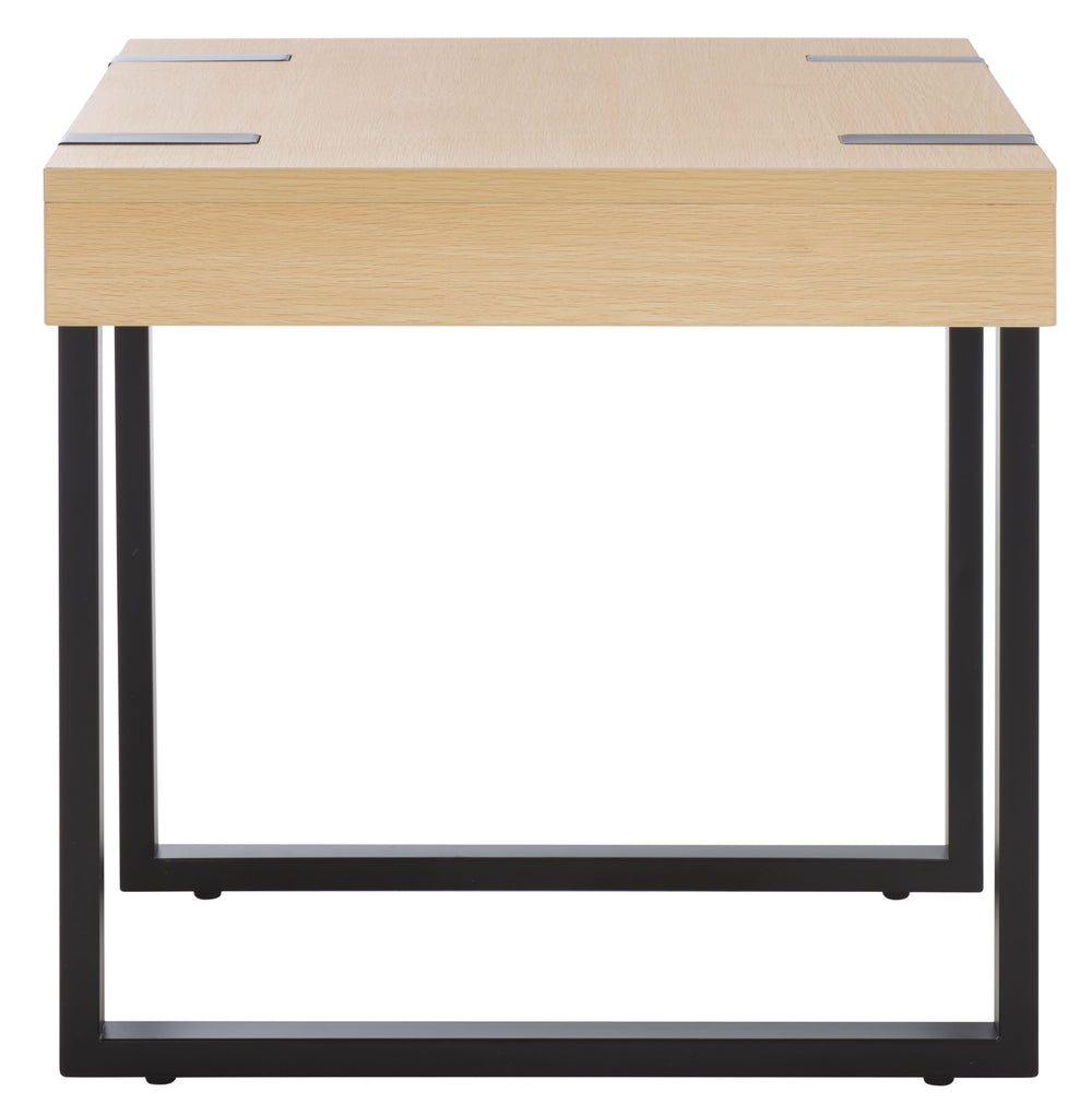 Safavieh Klausner Accent Table - Elegant Sand Top With Sturdy Black Legs For Stylish Home Decor & Functionality Sand ,Black Wood ,Metal Acc9300a