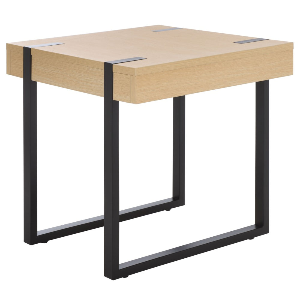 Safavieh Klausner Accent Table - Stylish Sand Melamine Top & Black Legs, Perfect For Modern Small Spaces ACC9300A