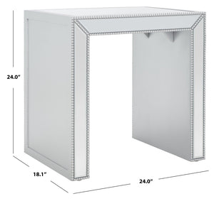 Safavieh Laken Glamorous Mirrored Accent Table With Studded Detailing - Chic Modern Design For Any Space ACC9702A