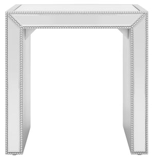 Safavieh Laken Glamorous Mirrored Accent Table With Studded Detailing - Chic Modern Design For Any Space ACC9702A