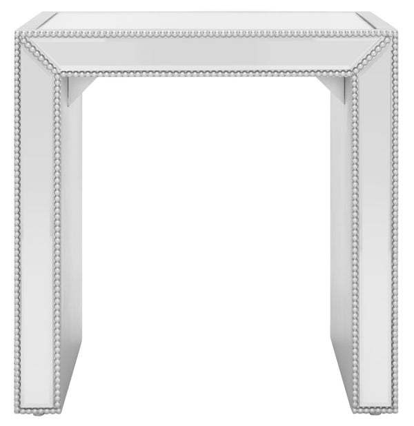 Safavieh Laken Glamorous Mirrored Accent Table With Studded Detailing - Chic Modern Design For Any Space ACC9702A