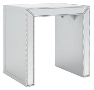 Safavieh Laken Glamorous Mirrored Accent Table With Studded Detailing - Chic Modern Design For Any Space ACC9702A