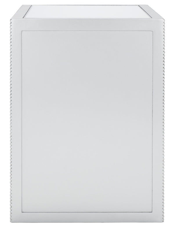 Safavieh Laken Glamorous Mirrored Accent Table With Studded Detailing - Chic Modern Design For Any Space ACC9702A