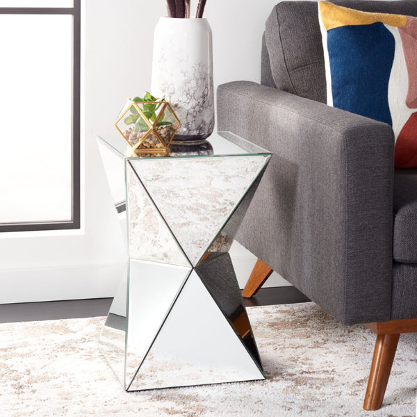 Safavieh Luella Mirrored Accent Table - Sculptural Hourglass Design For Modern Glamour In Any Space ACC9703A