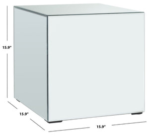 Safavieh Betony Mirrored Accent Table – Chic Cube Design For Modern Interiors, Versatile Glamour & Brightness ACC9704A
