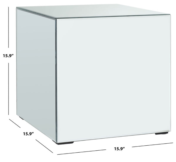 Safavieh Betony Mirrored Accent Table – Chic Cube Design For Modern Interiors, Versatile Glamour & Brightness ACC9704A