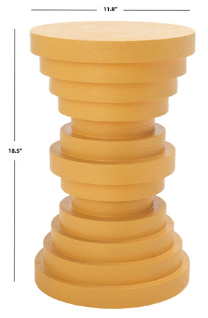 Safavieh Ali Sculptural Accent Table - Bold Round Disc Design For Modern Living And Stylish Decor Enhancement Yellow ACC9705A