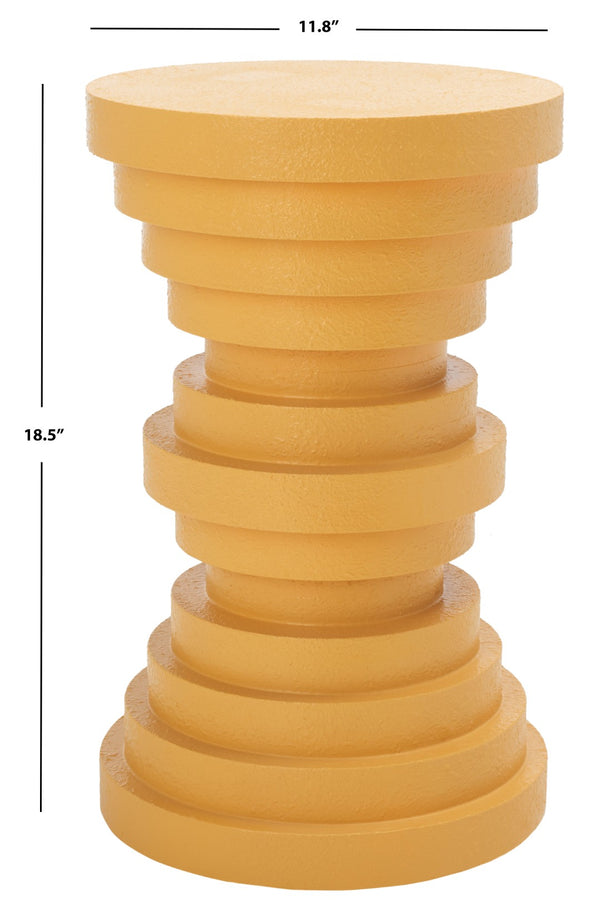 Safavieh Ali Sculptural Accent Table - Bold Round Disc Design For Modern Living And Stylish Decor Enhancement Yellow ACC9705A