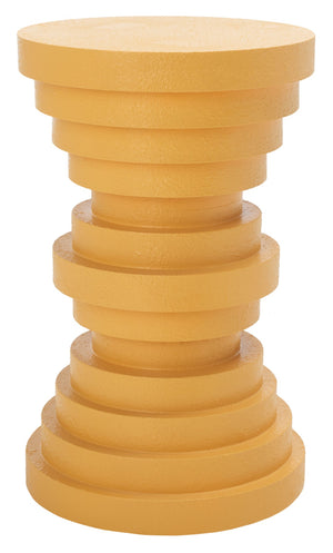 Safavieh Ali Sculptural Accent Table - Bold Round Disc Design For Modern Living And Stylish Decor Enhancement Yellow ACC9705A
