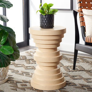 Safavieh Ali Sculptural Accent Table - Bold Round Disc Design For Modern Living And Stylish Decor Enhancement Cream ACC9705B