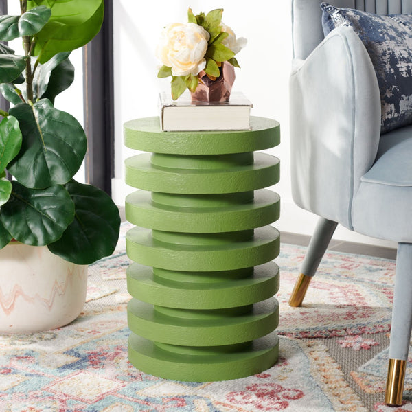 Safavieh Kaysar Accent Table - Sculptural Stacked Design Perfect For Modern Living Spaces And Versatile Use Green ACC9706A