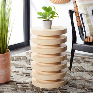 Safavieh Kaysar Accent Table - Sculptural Stacked Design Perfect For Modern Living Spaces And Versatile Use Cream ACC9706B