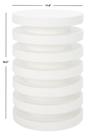 Safavieh Kaysar Accent Table - Sculptural Stacked Design Perfect For Modern Living Spaces And Versatile Use White ACC9706C