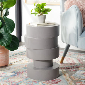 Safavieh Tyce Sculptural Accent Table - Modern Stacked Round-Disc Design For Versatile Living Space Decor Grey ACC9707A