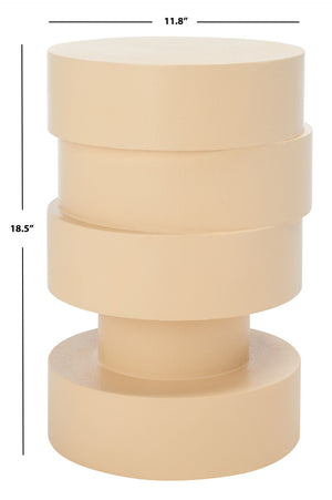 Safavieh Tyce Sculptural Accent Table - Modern Stacked Round-Disc Design For Versatile Living Space Decor Cream ACC9707B