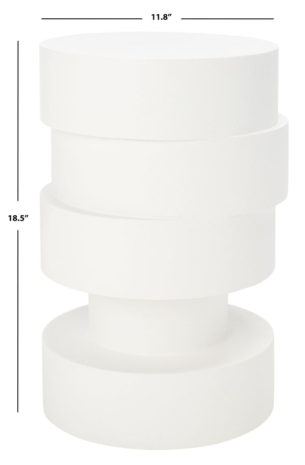 Safavieh Tyce Sculptural Accent Table - Modern Stacked Round-Disc Design For Versatile Living Space Decor White ACC9707C