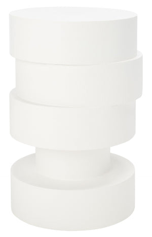 Safavieh Tyce Sculptural Accent Table - Modern Stacked Round-Disc Design For Versatile Living Space Decor White ACC9707C