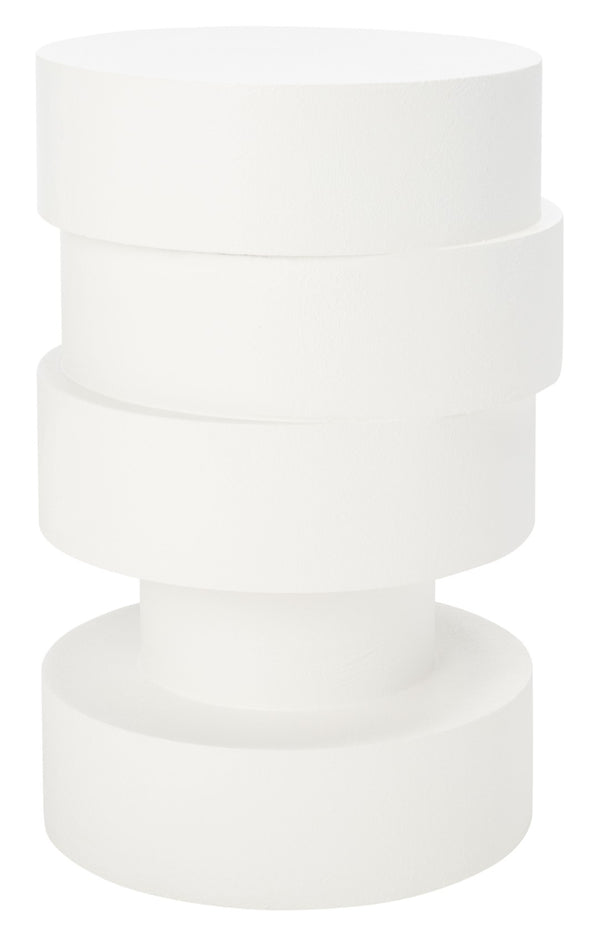 Safavieh Tyce Sculptural Accent Table - Modern Stacked Round-Disc Design For Versatile Living Space Decor White ACC9707C