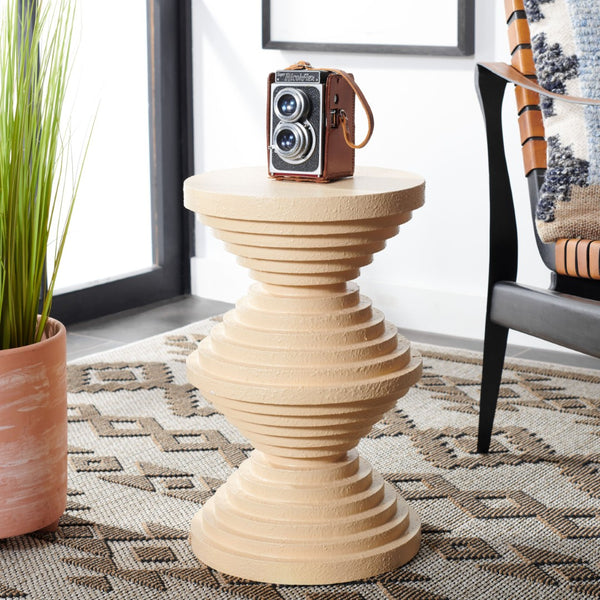 Safavieh Glynn Accent Table - Sculptural Modern Design With Curvaceous Stacked Discs For Stylish Decor Cream ACC9708A