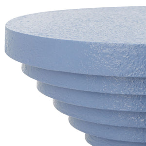 Safavieh Glynn Accent Table - Sculptural Modern Design With Curvaceous Stacked Discs For Stylish Decor Periwinkle ACC9708B