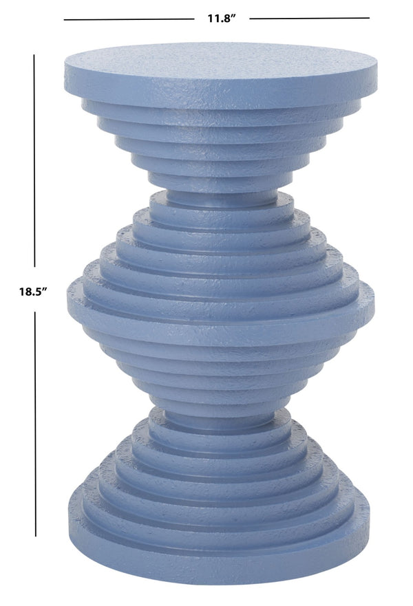 Safavieh Glynn Accent Table - Sculptural Modern Design With Curvaceous Stacked Discs For Stylish Decor Periwinkle ACC9708B