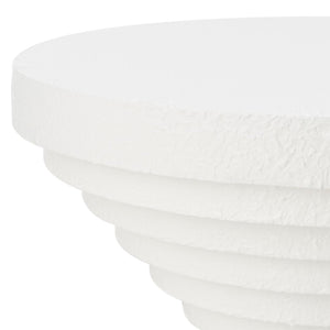 Safavieh Glynn Accent Table - Sculptural Modern Design With Curvaceous Stacked Discs For Stylish Decor White ACC9708C