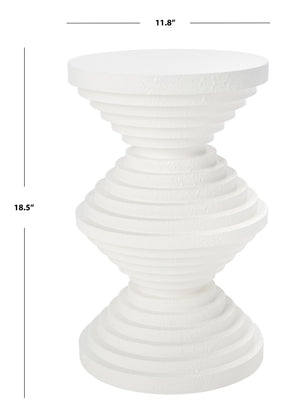 Safavieh Glynn Accent Table - Sculptural Modern Design With Curvaceous Stacked Discs For Stylish Decor White ACC9708C
