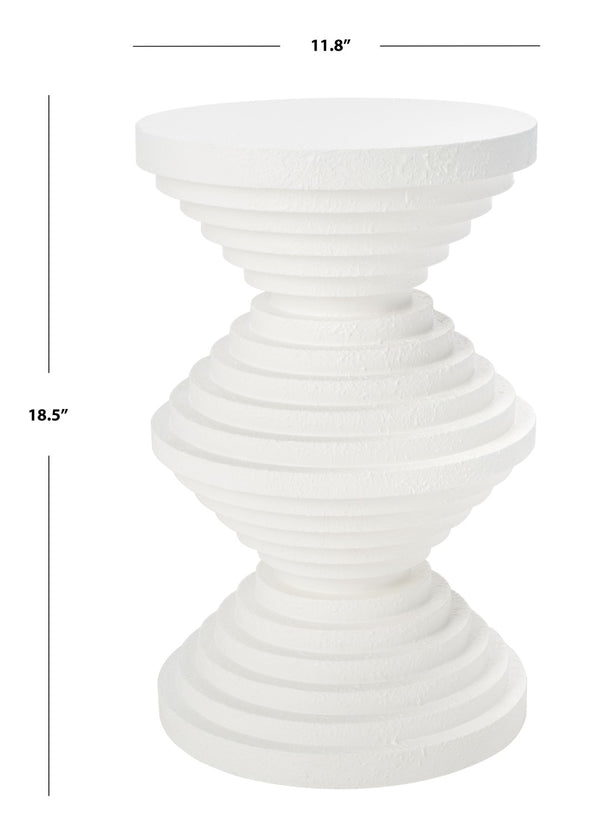 Safavieh Glynn Accent Table - Sculptural Modern Design With Curvaceous Stacked Discs For Stylish Decor White ACC9708C