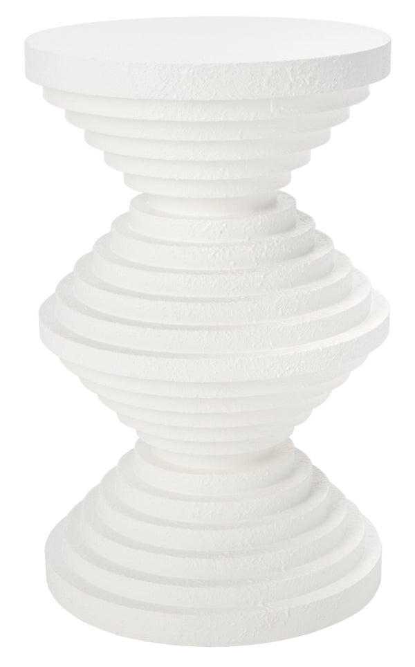 Safavieh Glynn Accent Table - Sculptural Modern Design With Curvaceous Stacked Discs For Stylish Decor White ACC9708C