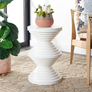 Safavieh Glynn Accent Table - Sculptural Modern Design With Curvaceous Stacked Discs For Stylish Decor White ACC9708C