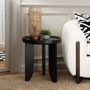 Safavieh Malyn Accent Table – Sculptural Pine Wood Design With Curved Legs For Modern Home Décor Style Black ACC9712B