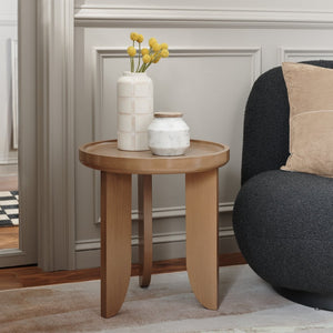 Safavieh Malyn Accent Table – Sculptural Pine Wood Design With Curved Legs For Modern Home Décor Style Sand ACC9712E