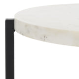 Safavieh Guaviare Round Accent Table White Marble / Black ACC9800A