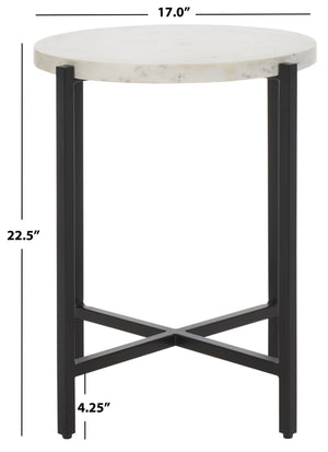 Safavieh Guaviare Round Accent Table White Marble / Black ACC9800A
