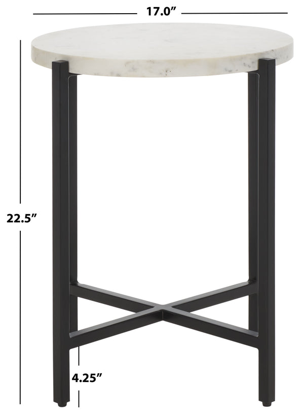 Safavieh Guaviare Round Accent Table White Marble / Black ACC9800A