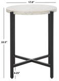 Safavieh Guaviare Round Accent Table White Marble / Black ACC9800A