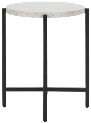 Safavieh Guaviare Round Accent Table White Marble / Black ACC9800A