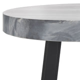 Safavieh Guenon Round Accent Table XII23 Grey Marble / Black  Metal ACC9801A