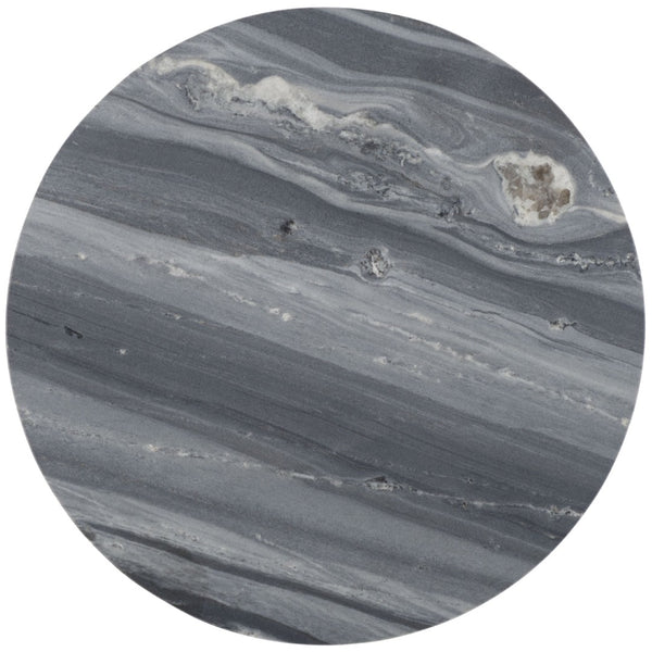 Safavieh Guenon Round Accent Table - Stylish Modern Design With Sleek Tapered Legs For Elegant Living Spaces Grey Marble / Black ACC9801A