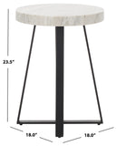 Safavieh Guenon Round Accent Table XII23 Sand Brown Marble / Black Metal ACC9801B