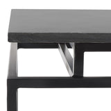 Safavieh Guernica 1 Shelf Rectangle Accent Table XII23 Marquine Black Marble / Black Metal ACC9802A