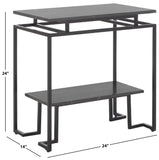 Safavieh Guernica 1 Shelf Rectangle Accent Table XII23 Marquine Black Marble / Black Metal ACC9802A