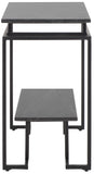 Safavieh Guernica 1 Shelf Rectangle Accent Table XII23 Marquine Black Marble / Black Metal ACC9802A