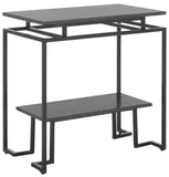 Safavieh Guernica 1 Shelf Rectangle Accent Table XII23 Marquine Black Marble / Black Metal ACC9802A