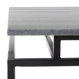 Safavieh Guernica 1 Shelf Rectangle Accent Table XII23 Grey Marble / Black  Metal ACC9802B