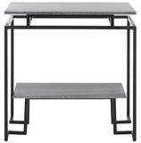 Safavieh Guernica 1 Shelf Rectangle Accent Table XII23 Grey Marble / Black  Metal ACC9802B