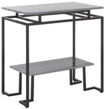 Safavieh Guernica 1 Shelf Rectangle Accent Table XII23 Grey Marble / Black  Metal ACC9802B